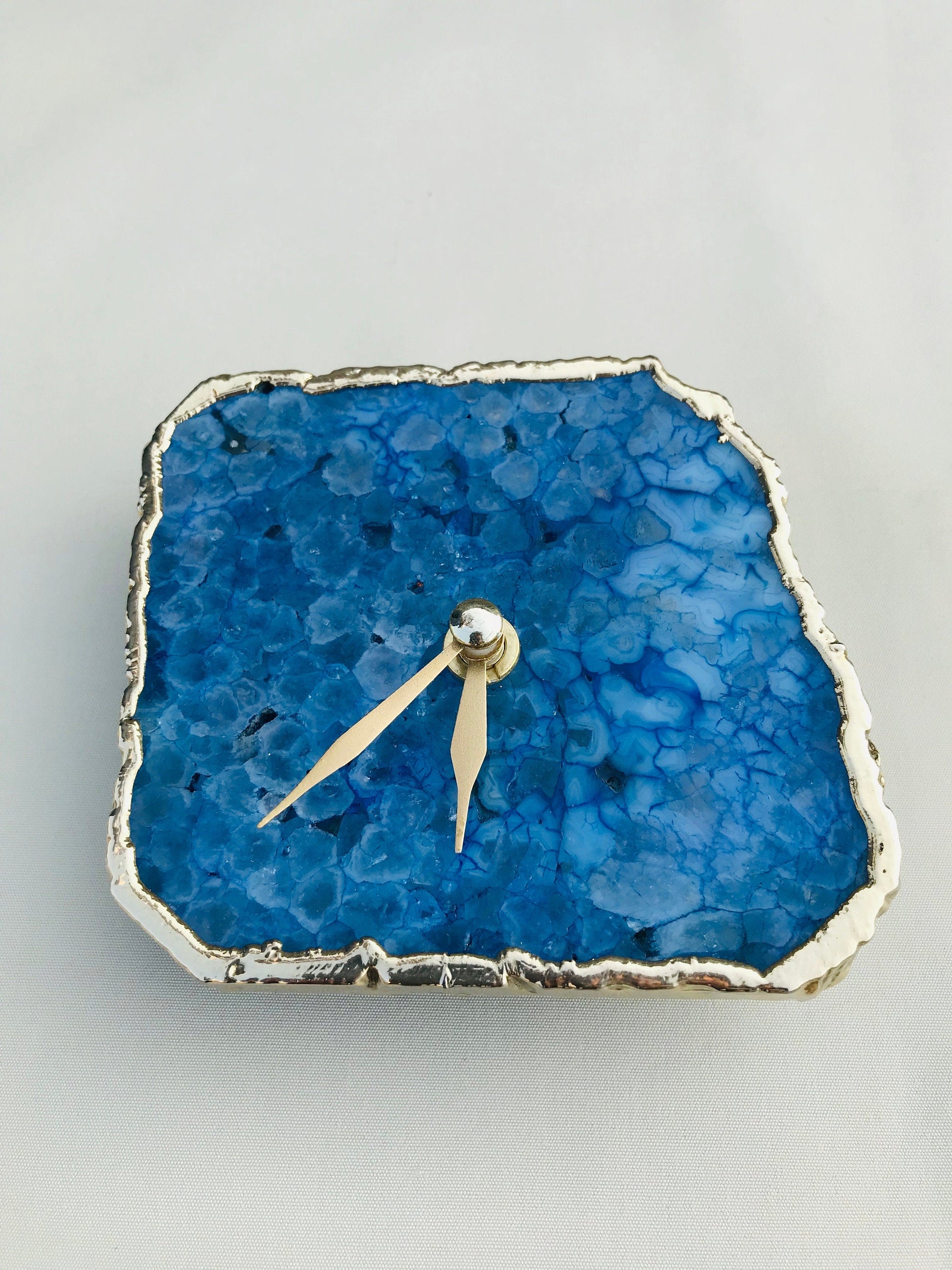 Blue Agate Desk/Wall Clock/Personalised Momento-4