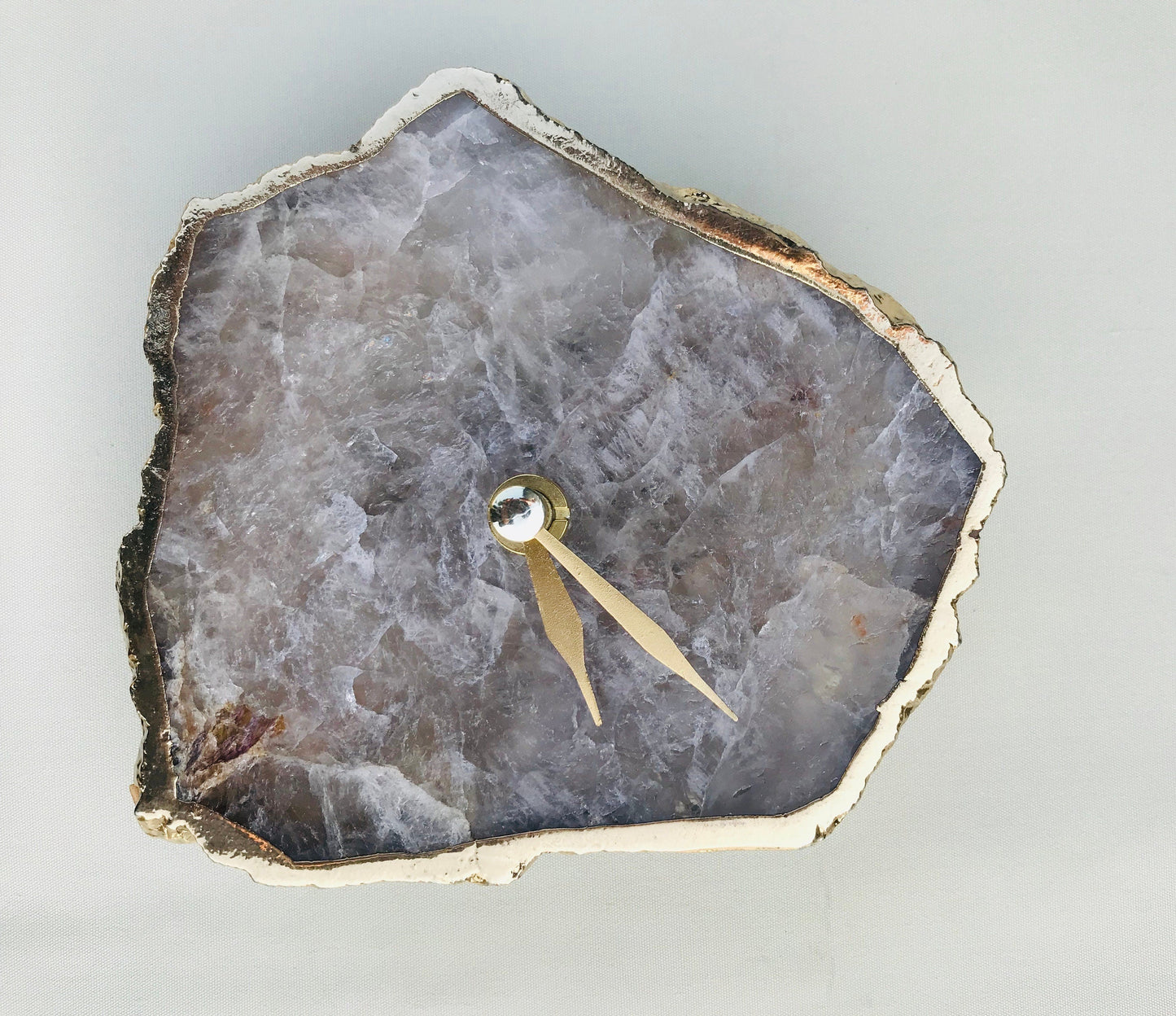 Smoky Grey Agate Desk/Wall Clock/Personalised Momento-2