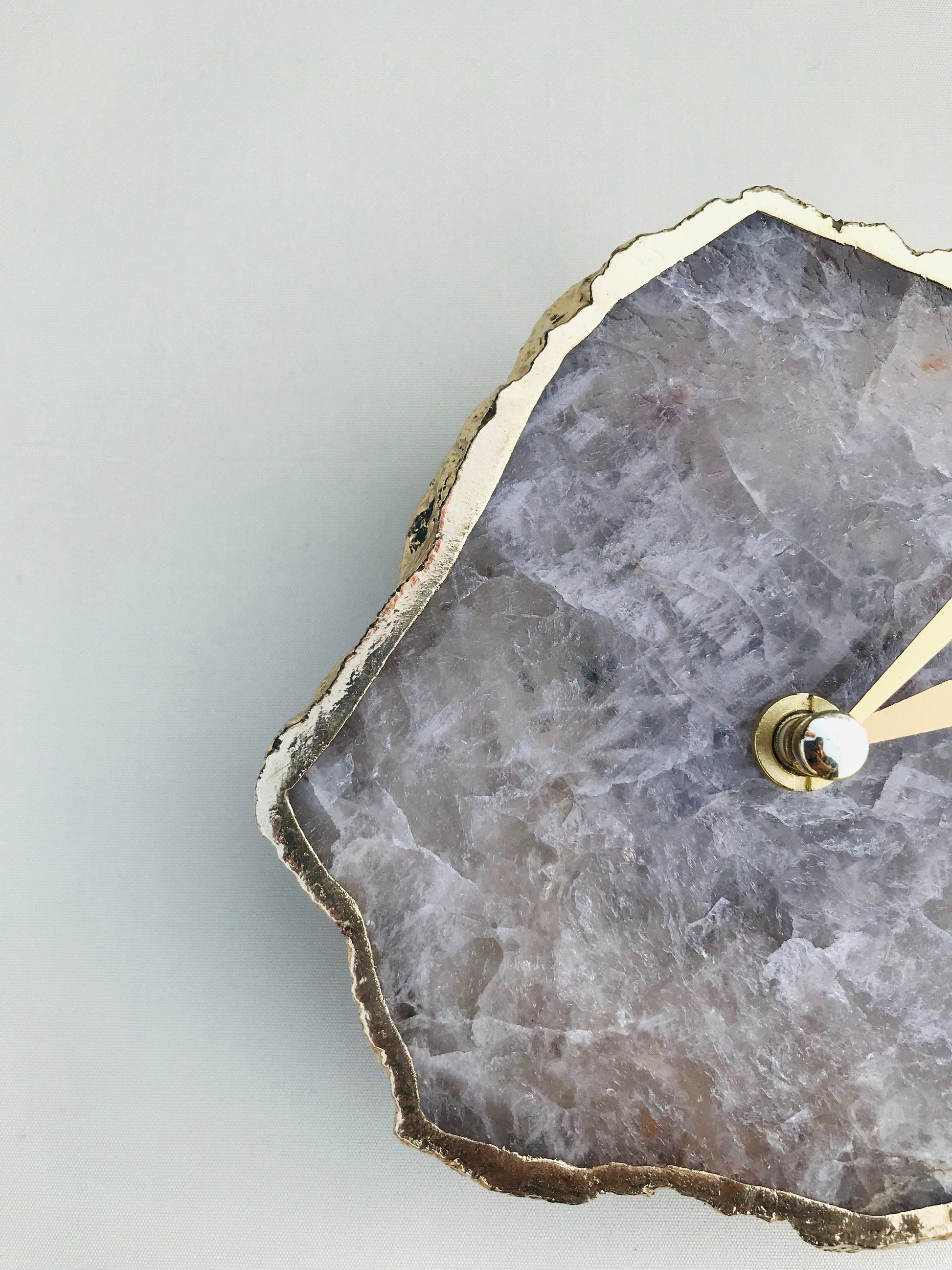 Smoky Grey Agate Desk/Wall Clock/Personalised Momento-3