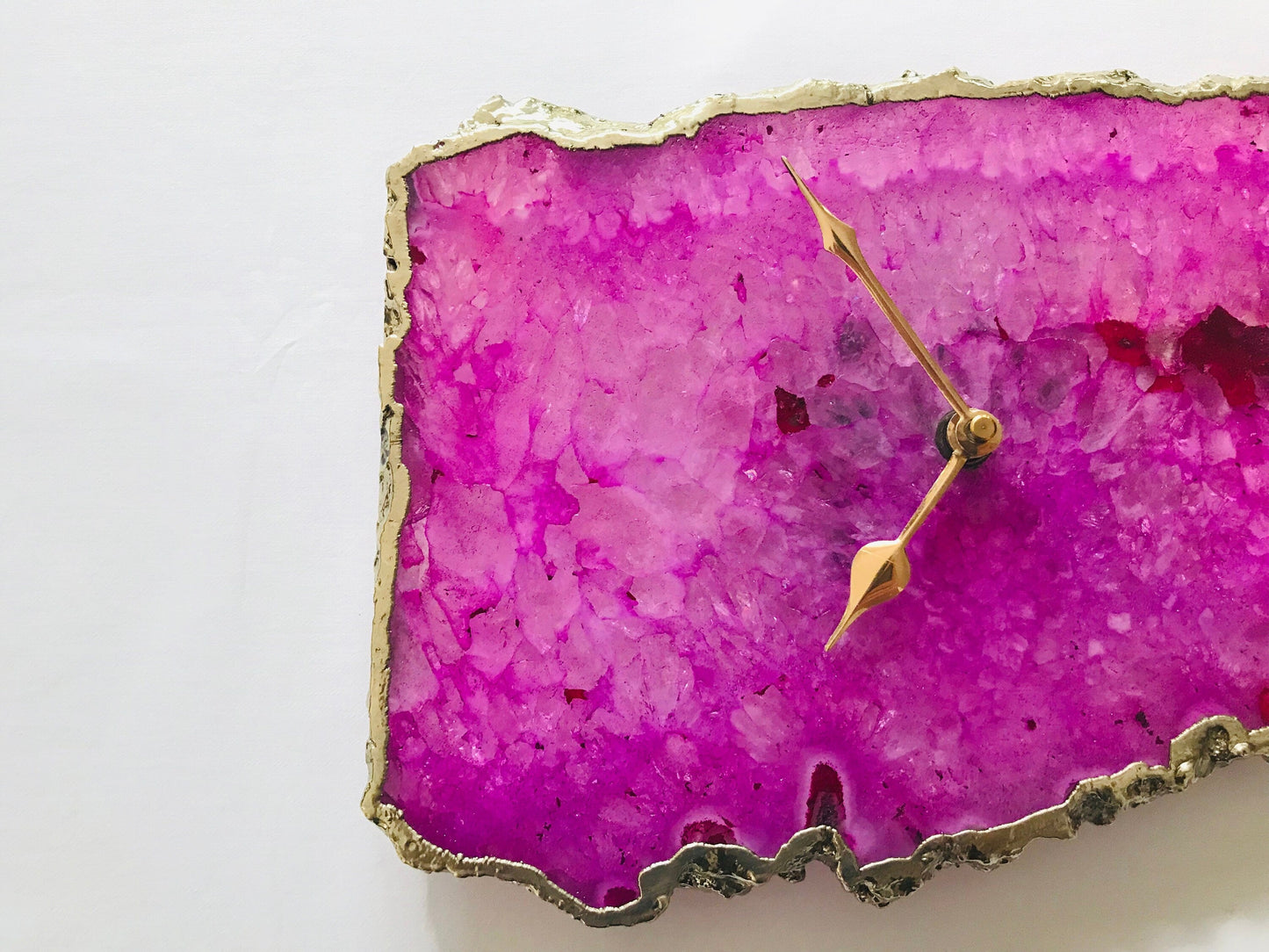 Pink Agate Large Wall/Table Clock/Personalised Momento-1