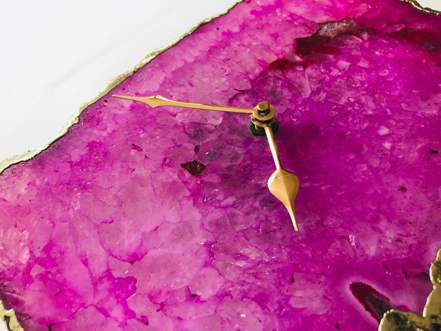 Pink Agate Large Wall/Table Clock/Personalised Momento-4