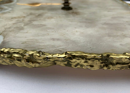 Grey Agate Large Wall/Desk Clock/Personalised Momento-4