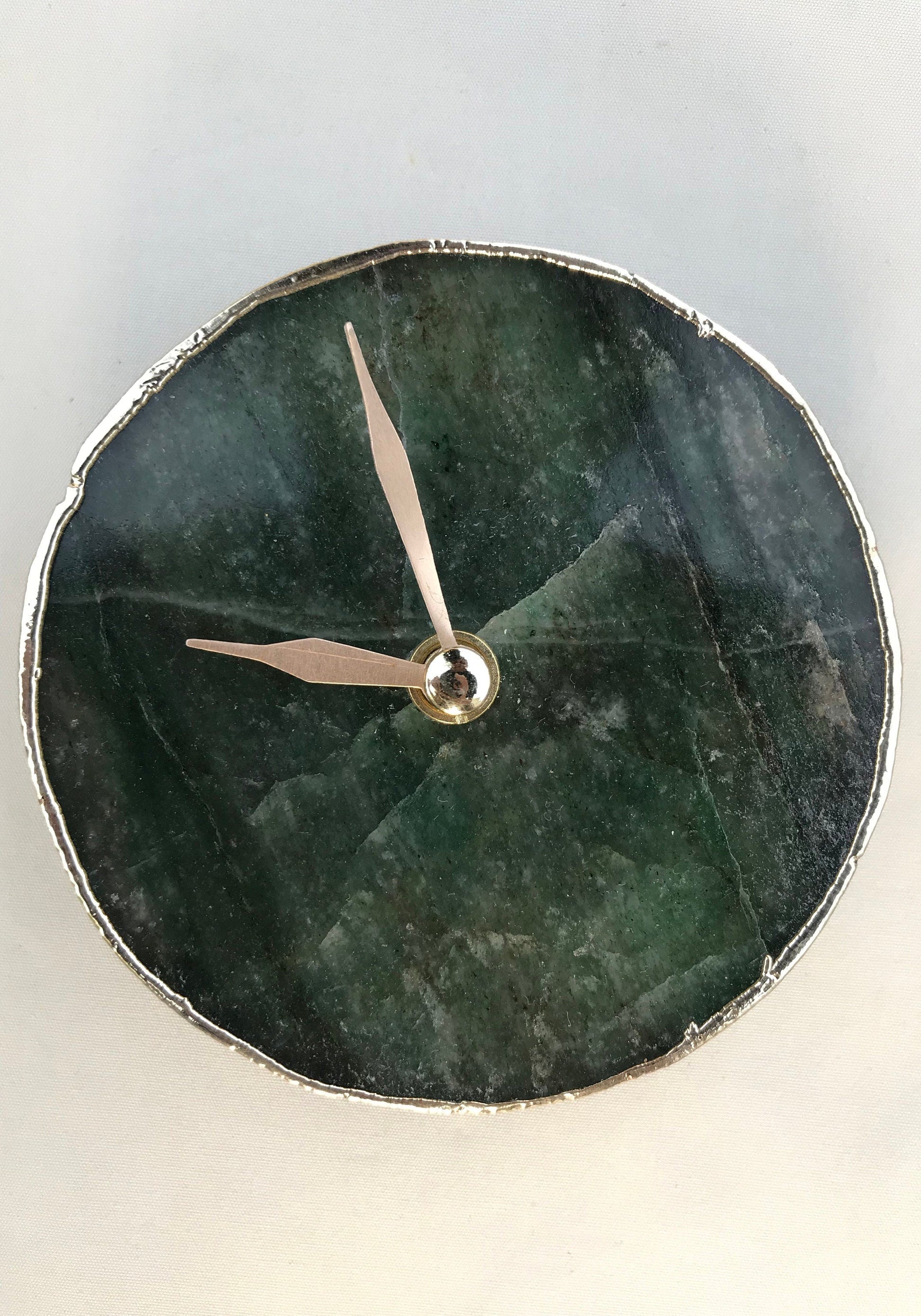Sage Green Agate Desk/Wall Clock/Personalised Momento-2