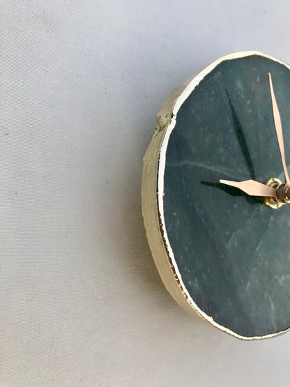 Sage Green Agate Desk/Wall Clock/Personalised Momento-4