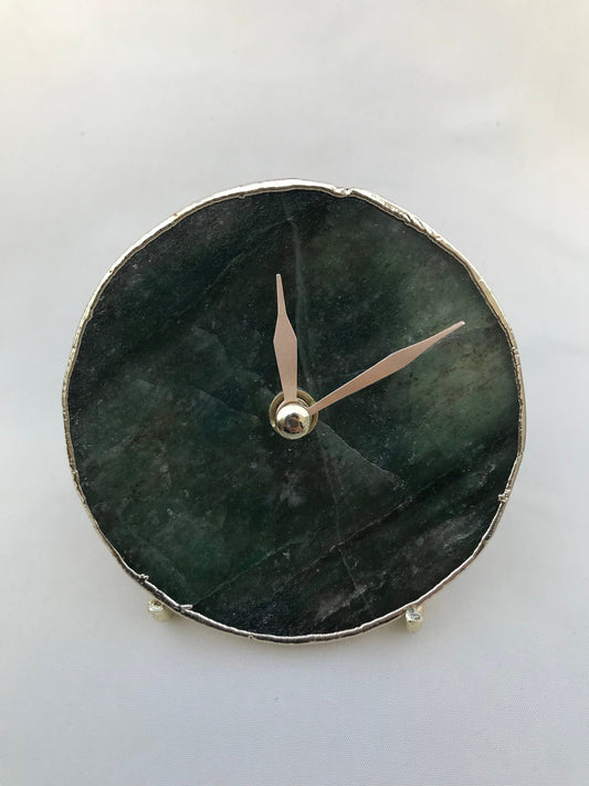 Sage Green Agate Desk/Wall Clock/Personalised Momento-0