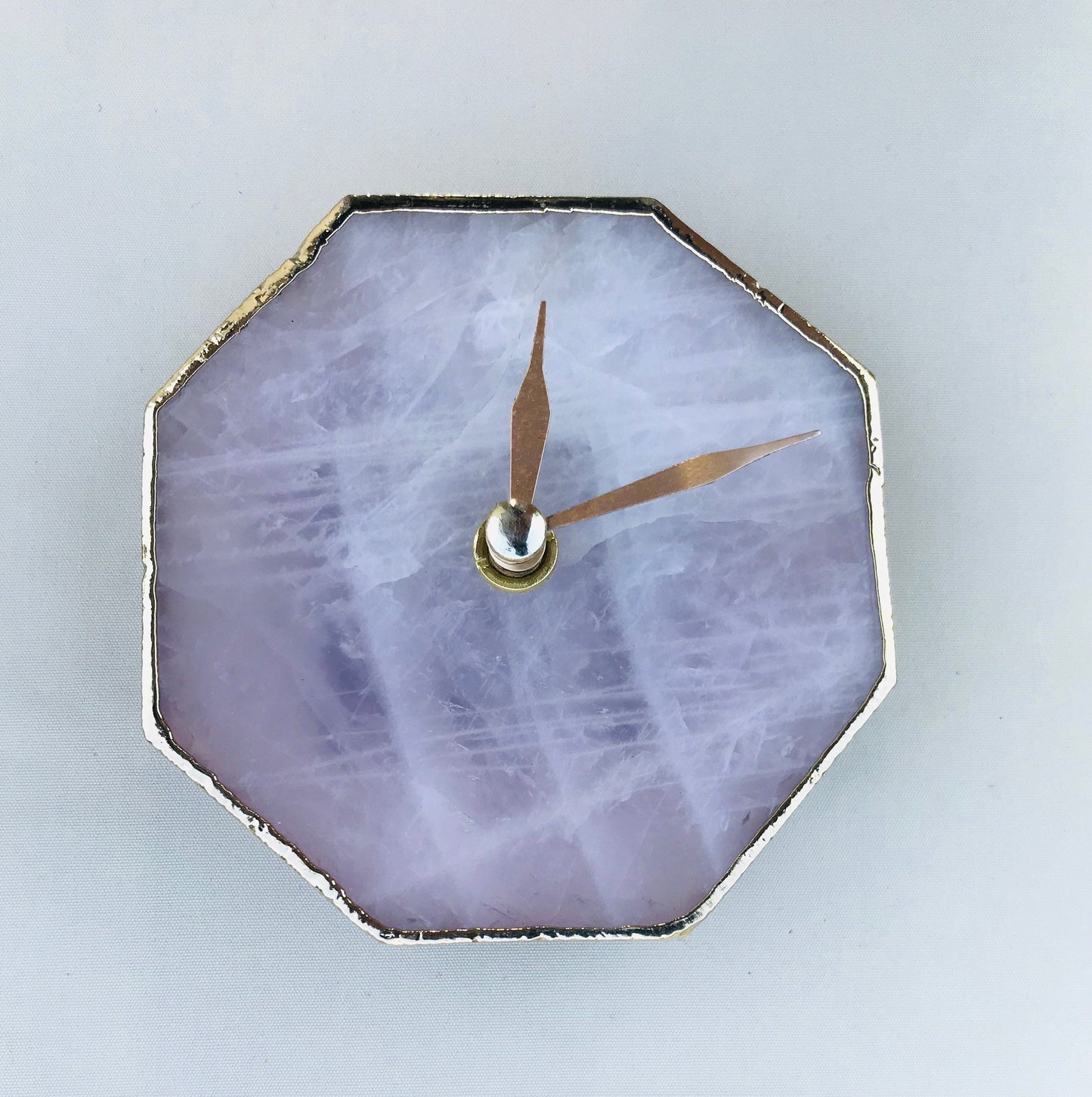 Rose Quartz Octagon Wall/Desk Clock/Personalised Momento-2