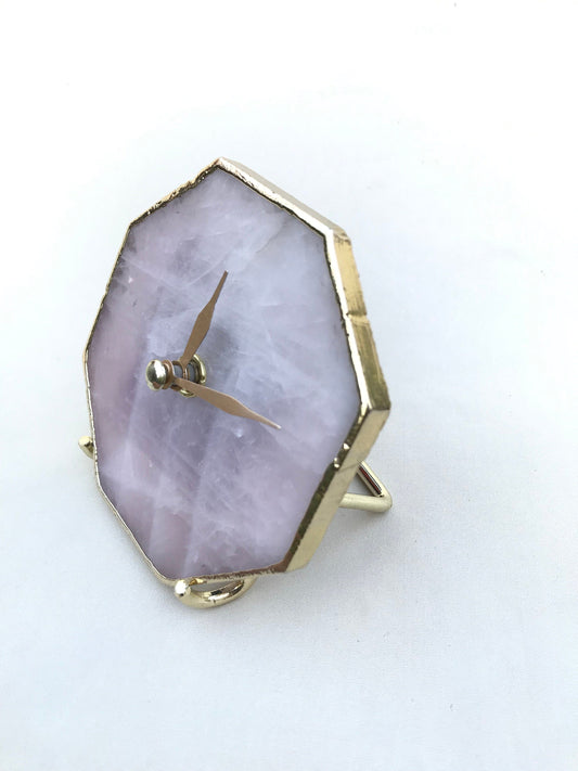 Rose Quartz Octagon Wall/Desk Clock/Personalised Momento-1