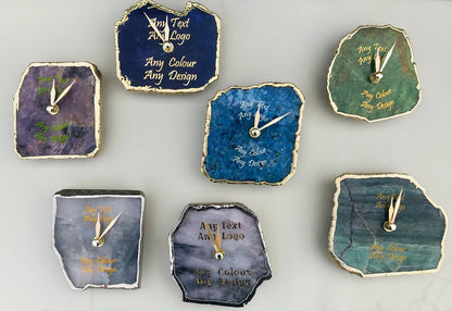 White Agate Desk/Wall Clock/Personalised Momento-4