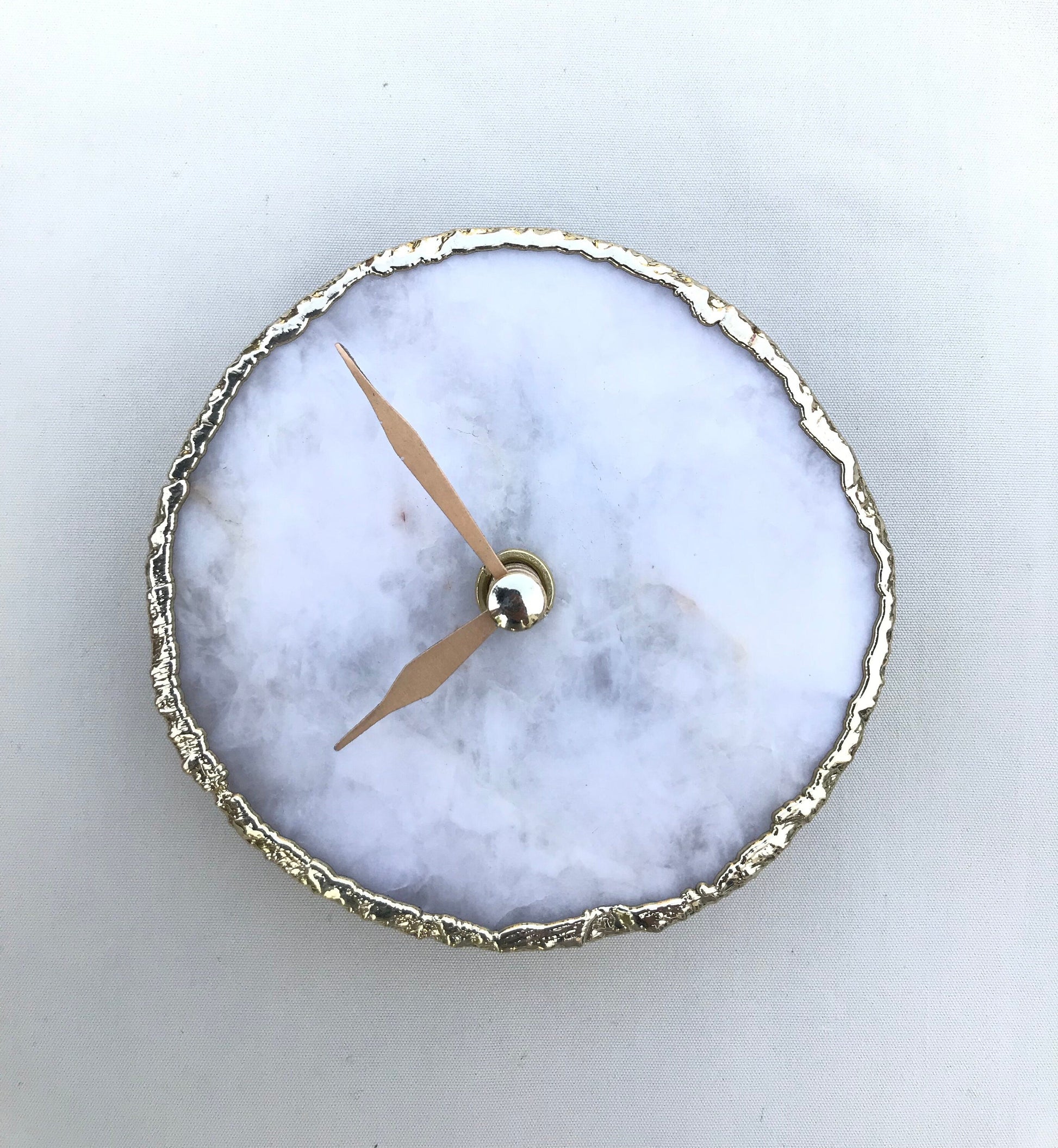 White Agate Desk/Wall Clock/Personalised Momento-2
