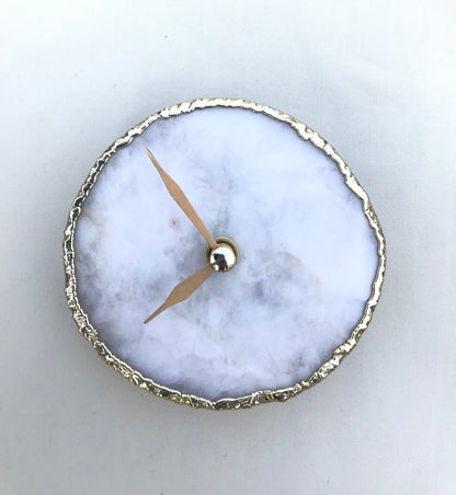 White Agate Desk/Wall Clock/Personalised Momento-2