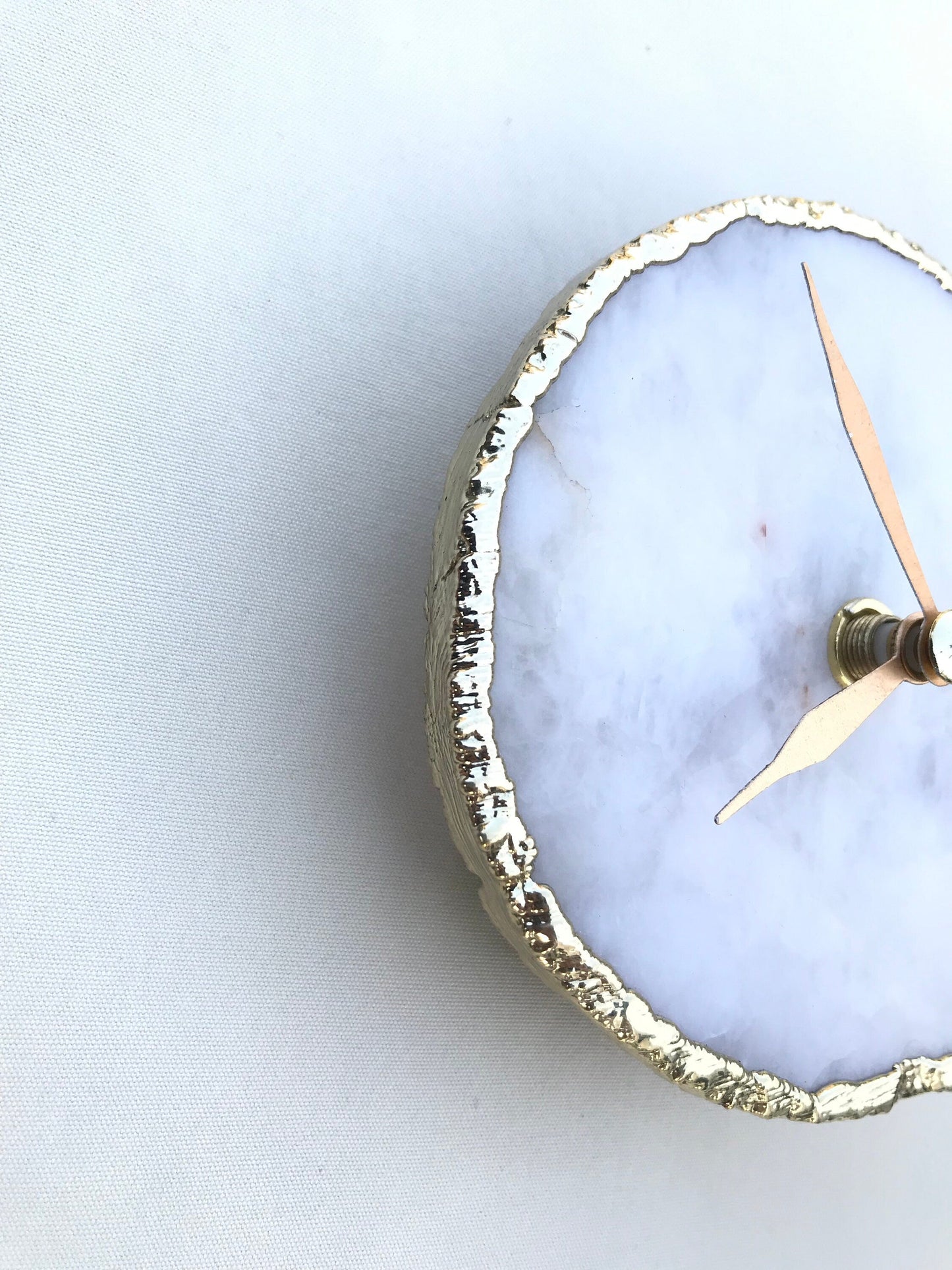 White Agate Desk/Wall Clock/Personalised Momento-3
