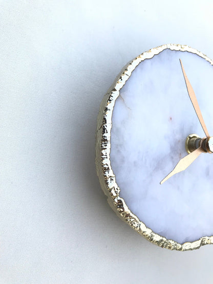 White Agate Desk/Wall Clock/Personalised Momento-3