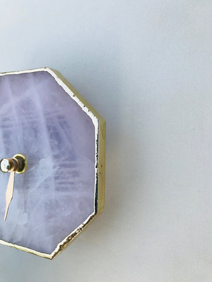 Rose Quartz Octagon Wall/Desk Clock/Personalised Momento-3