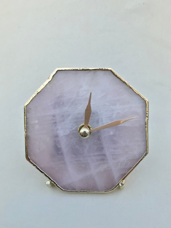 Rose Quartz Octagon Wall/Desk Clock/Personalised Momento-0