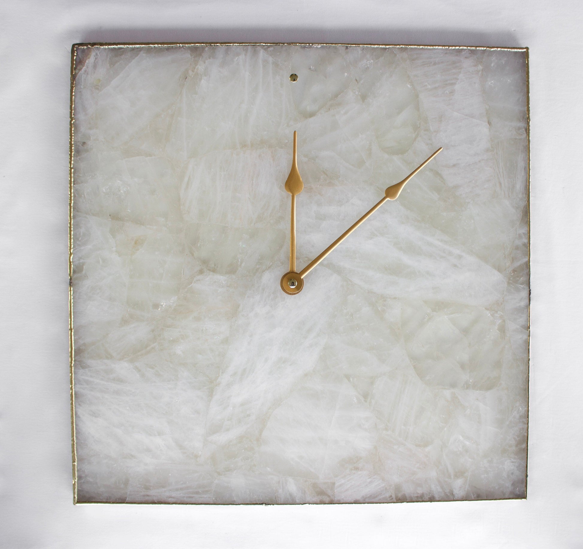 White Agate Wall Clock | Square-0