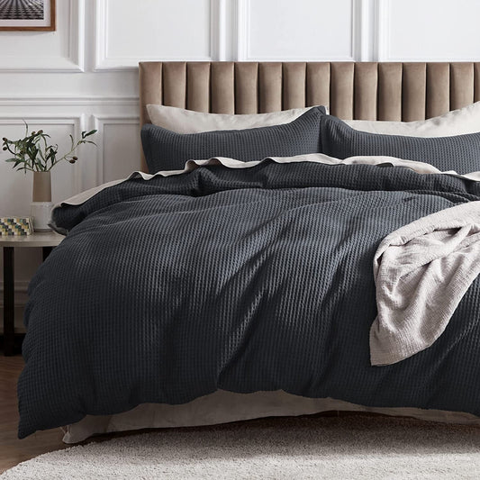 Waffle Weave Linen Cotton Duvet Cover Sets-0