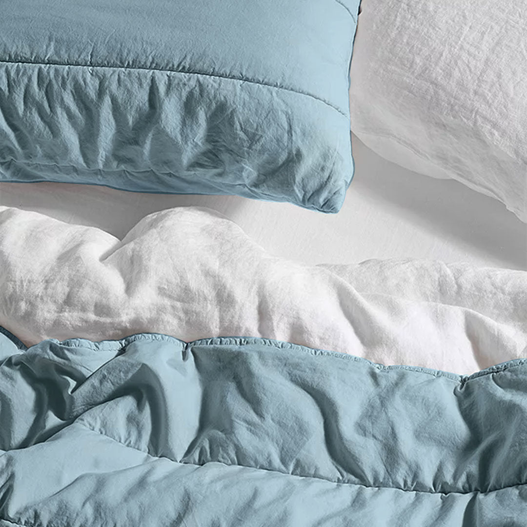 Broad Channel Stitch - Pure Cotton Sateen Quilt Sets-1