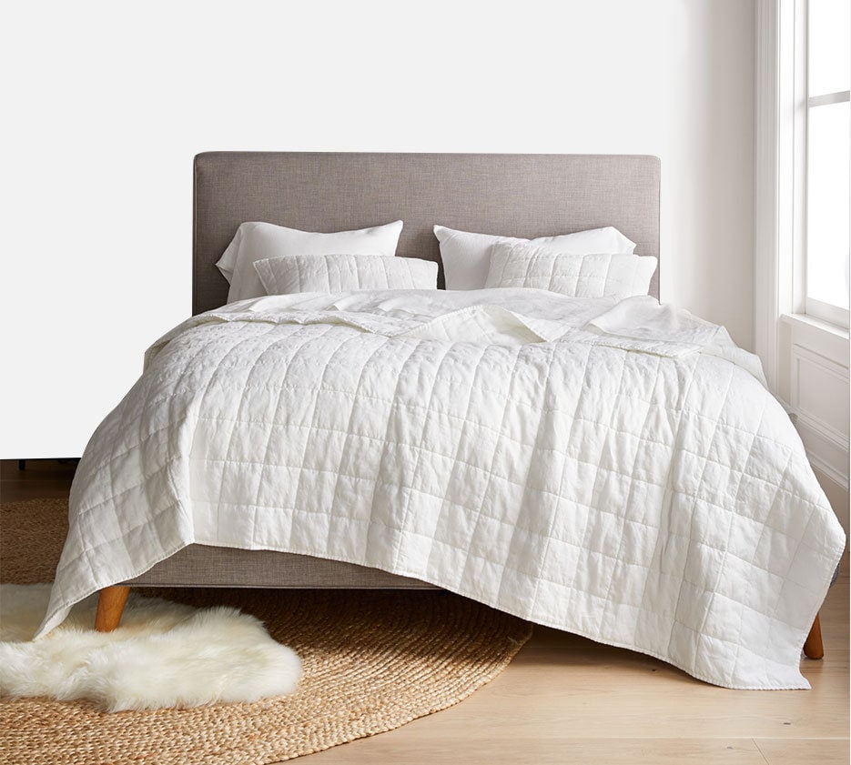 Box stitch - Linen Cotton Quilt Sets-13