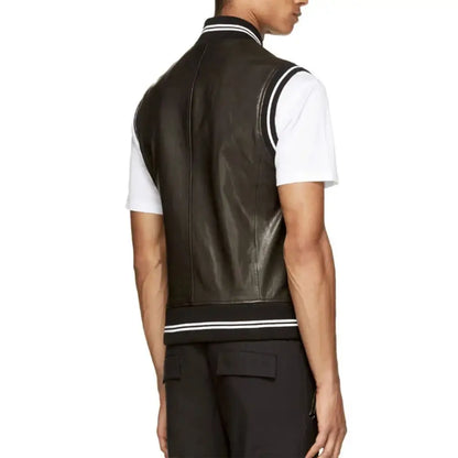 Men’s Lamb Leather Ribbed Vest