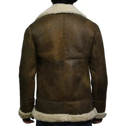 Men’s Flying Bomber Sheepskin Leather Shearling Aviator Jacket