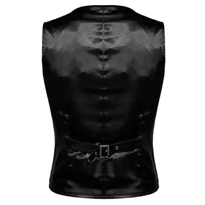 Men’s Gothic Velvet Steampunk Black Waistcoat Vest