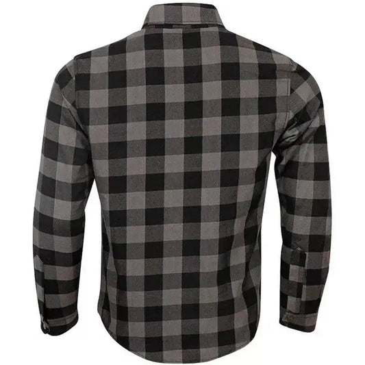 Men’s Gray Kevlar Armored Motorcycle Flannel