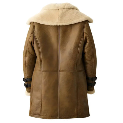 Men’s Vintage Brown Shearling Bomber Coat