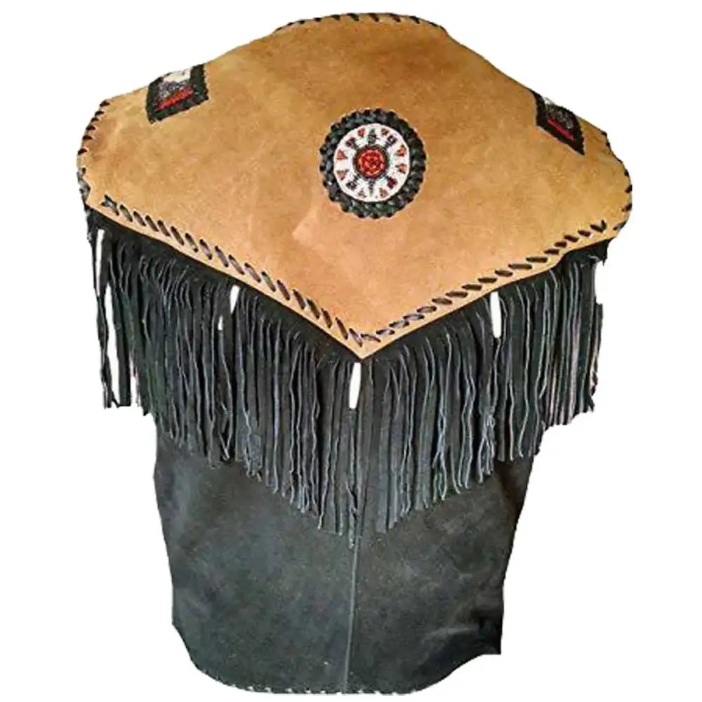 Mens Western Fringed Suede Vest