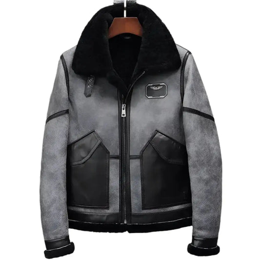 Modern Gray B3 Shearling Jacket