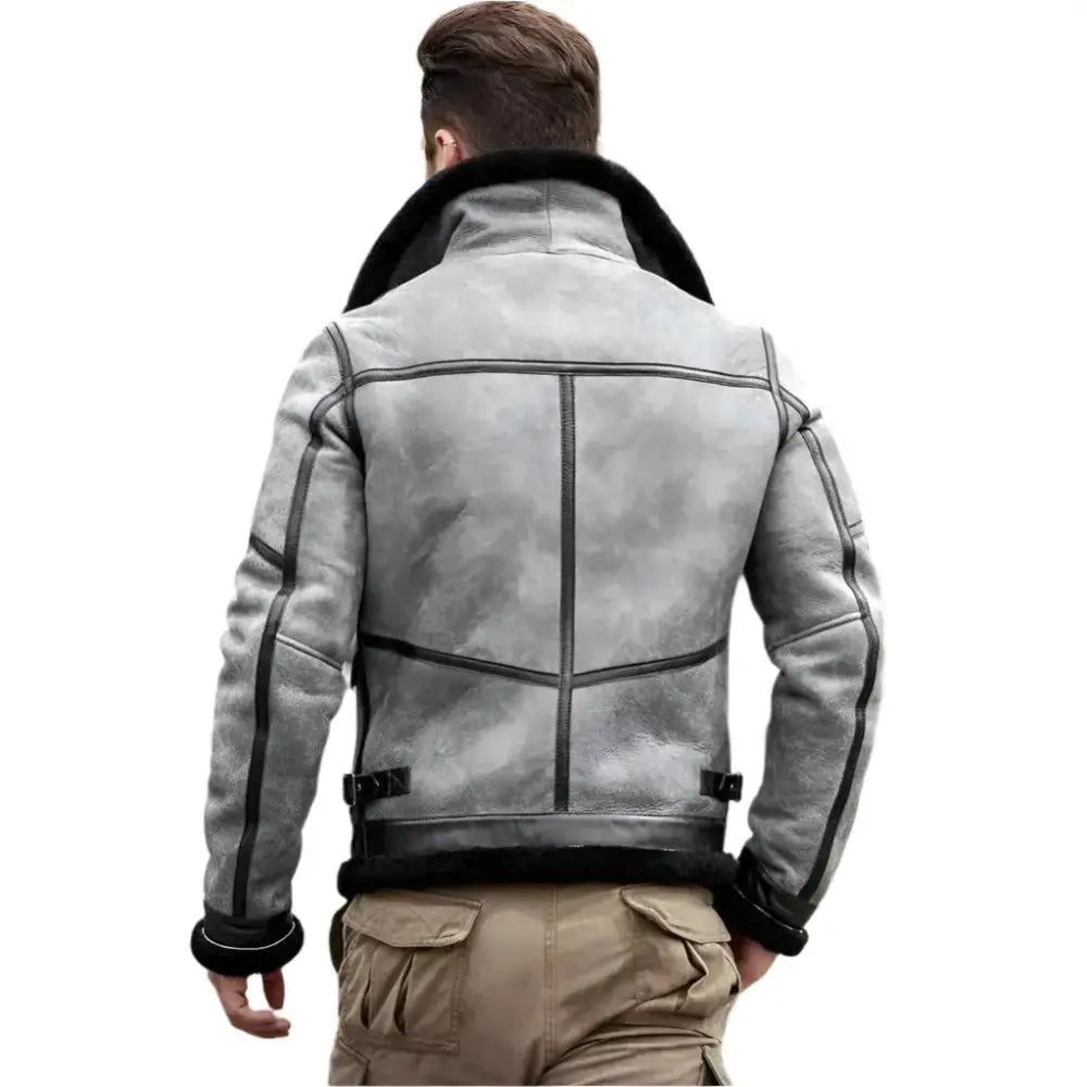 Modern Gray B3 Shearling Jacket