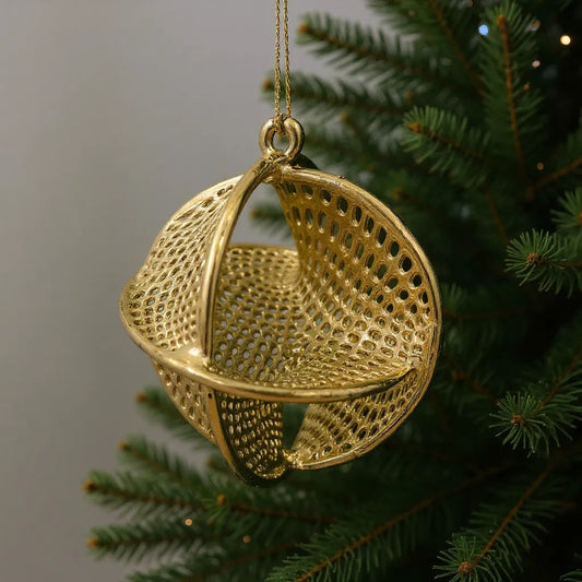 Ecliptic Globe Christmas Ornament | Metallic Sphere Ornament in Gold, Silver & Antique | Set of 2 or 4-0