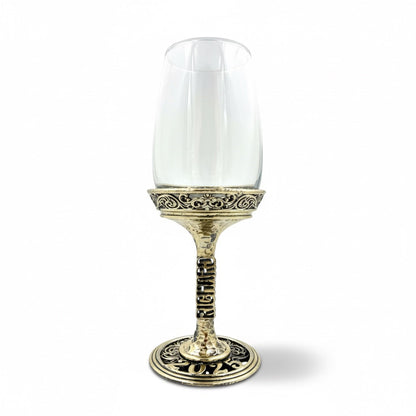 Personalized Wine Glass Set | Engraved Wine Glasses with Electroformed Stem & Base | Set of 2 or 4-3