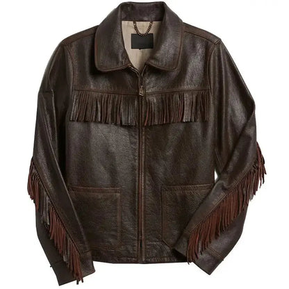 Women's Fringe Leather Western Jacket