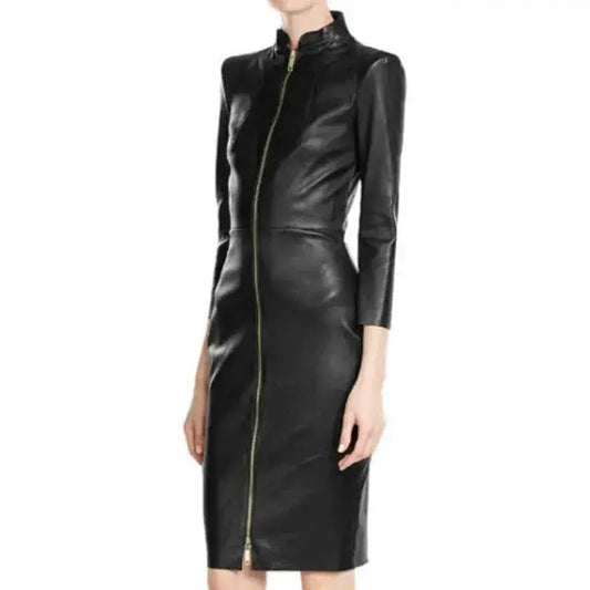 Women’s High-Waist Leather Catsuit Jumpsuit