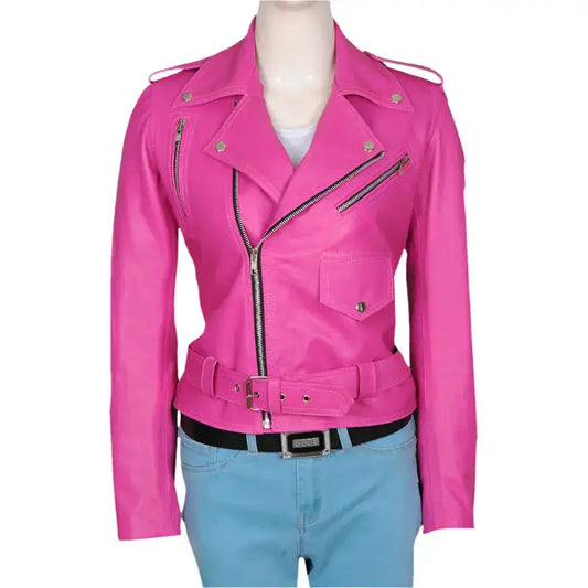 Women's Pink Leather Jacket